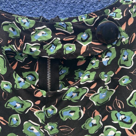 tatyana abstract floral print linen blend dress - Picture 5 of 7